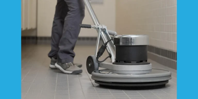 Academy Trust Cleaning - Cleaner using Floor Scrubber | 360 Commercial Cleaning Ltd