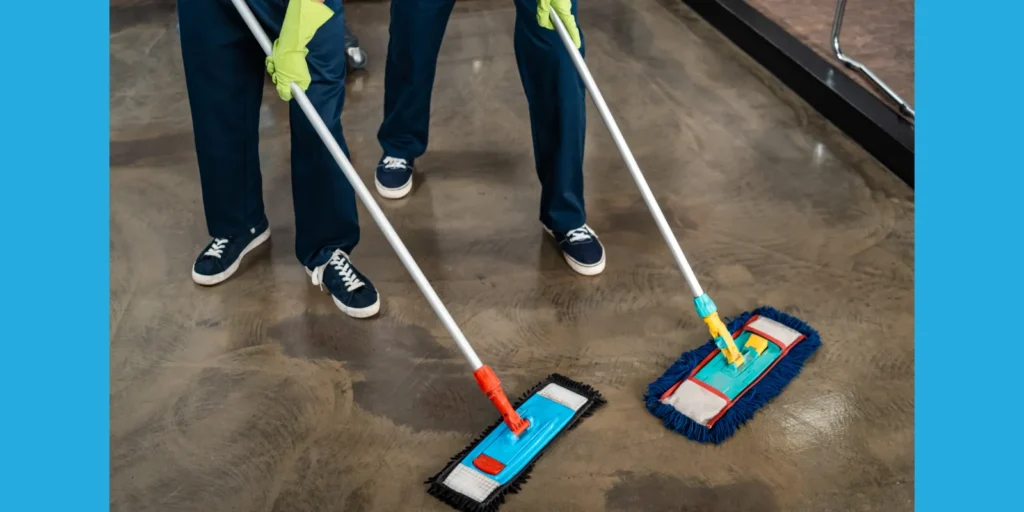Commercial Cleaning Nottingham Workers Cleaning Office Floor | 360 Commercial Cleaning Ltd