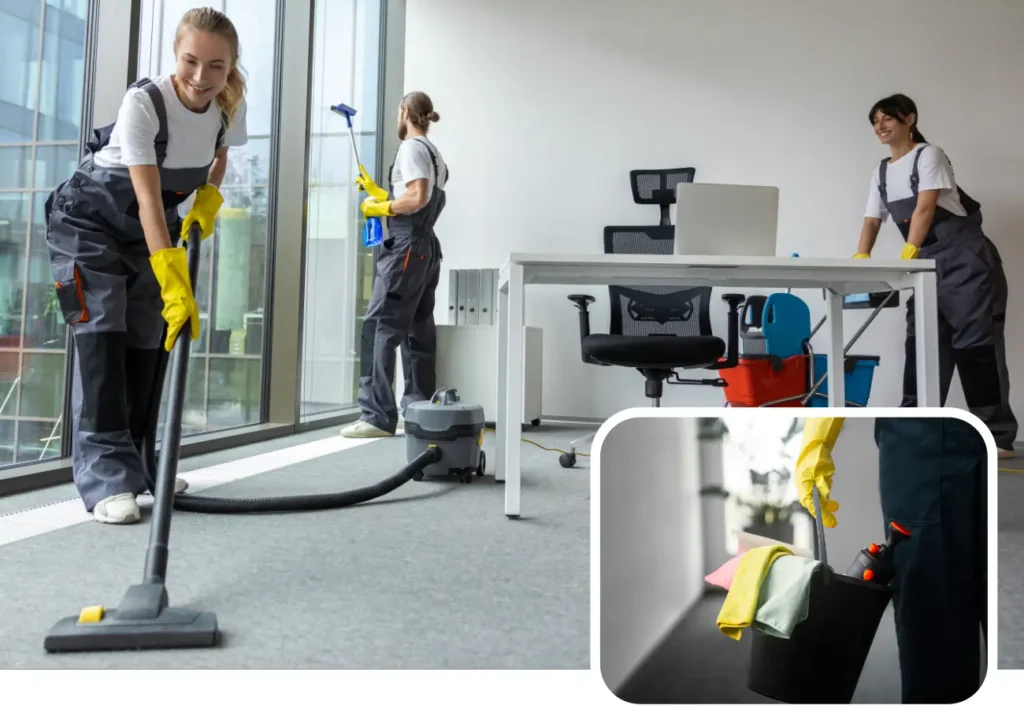 Commercial Cleaners working in city centre office | 360 Commercial Cleaning Ltd